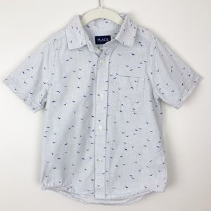 The Children Place - Small Boys Flying Birds Short Sleeve Botton Down Shirt